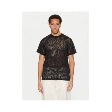 Tricou barbati  negru - bumbac - plasa