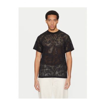 Tricou barbati  negru - bumbac - plasa