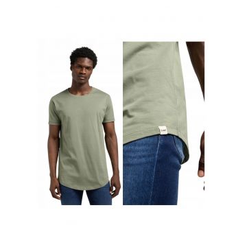 Tricou Barbati -  Shaped Tee - Regular Fit - Maneca Scurta - Decolteu Rotund - Cu Logo - Bumbac - Design Clasic - Verde - Verde