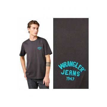 Tricou Barbati -  Small Logo Tee - Regular Fit - Decolteu Rvasdotund - Cu Logo - Design Clasic - Maneci Scurti - Bumbac - Negru - Negru