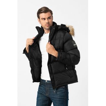 Geaca cu gluga detasabila Bonap - Negru