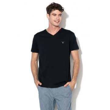 Tricou slim fit cu decolteu in V Original 10005