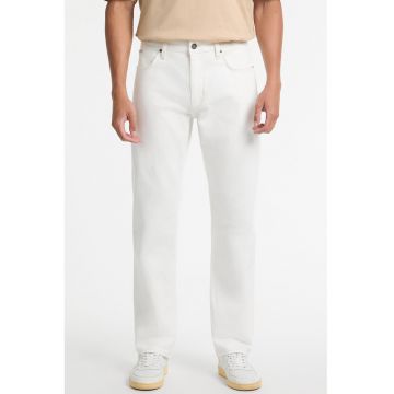 Blugi regular fit cu buzunare - Alb