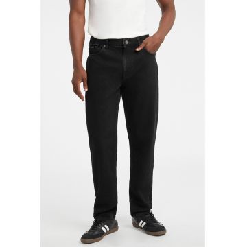 Blugi regular fit cu talie medie - Negru