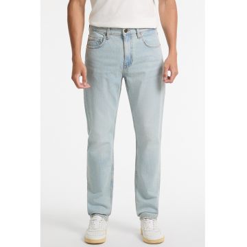 Blugi regular fit cu talie medie si buzunare - Albastru deschis