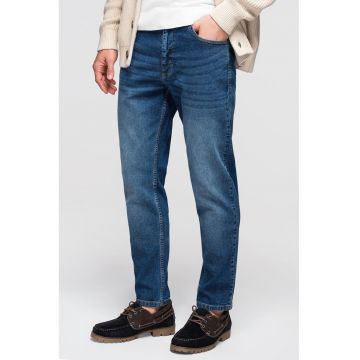 Blugi regularfit cu aspect decolorat