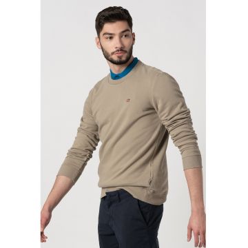 Bluza sport cu decolteu la baza gatului si broderie logo pe piept Balis - Grej