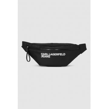 Borseta cu bareta cu imprimeu logo Essential - Negru