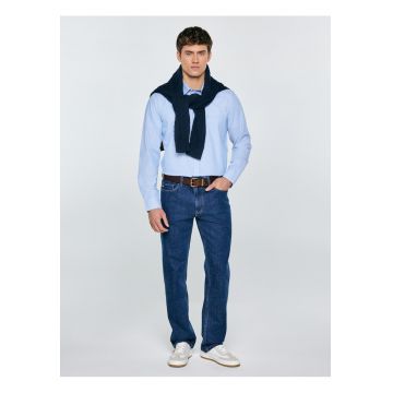 Camasa cu model in dungi si buzunar aplicat pe piept