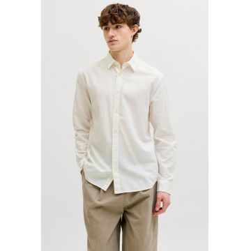 Camasa regular-fit din amestec de in - Alb fildes