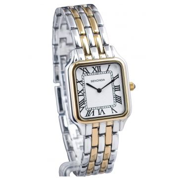 Ceas dama  Monica 40658 - Alama - Rezistent la apa 3 ATM - Argintiu/Auriu