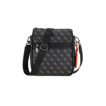 Geanta crossbody cu model monograma Milano - Negru/Gri cenusiu