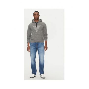 Hanorac din amestec de bumbac cu aplicatie brodata pe piept