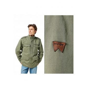 Jacheta Barbati -  Field Jacket Dusty - Regular Fit - Design Clasic - Fadwqfa Gluga - Fermoar - Bumbac - XL - Verde - Verde