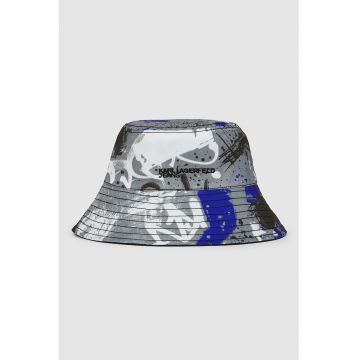 Palarie bucket reversibila - Alb/Gri inchis