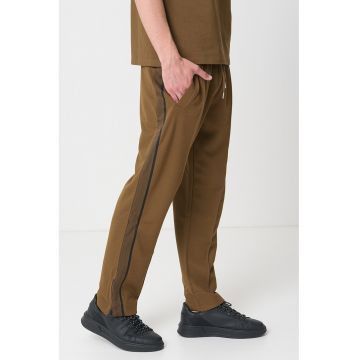 Pantaloni drepti cu snur - Maro inchis