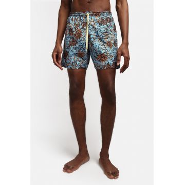 Pantaloni scurti de baie cu model - Portocaliu/Albastru aquamarin/Bleumarin