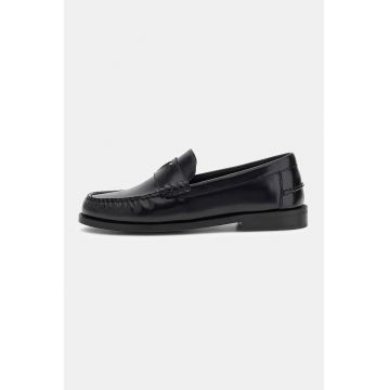 Pantofi loafer uni din piele - Negru