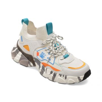 Pantofi sport BITE THE BULLET albi, 23168, din material textil