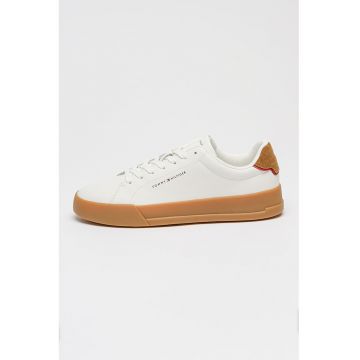 Pantofi sport Court din piele cu logo - Caramel/Alb murdar