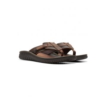 Papuci flip-flop barbati  26176987 - Piele naturala - Maro - Maro