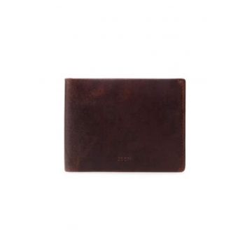 Portofel barbati  Loreto - piele - 12.5 x 9.5 x 1.5 cm - maro