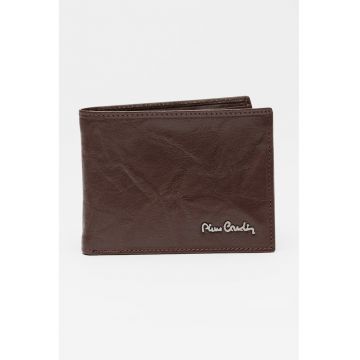 Portofel pliabil din piele - Maro inchis