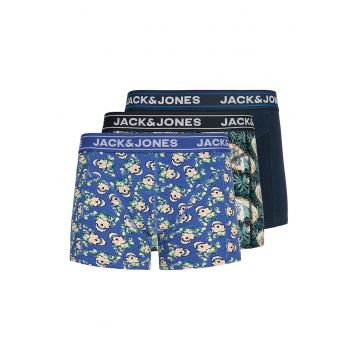 Set de boxeri din amestec de bumbac organic cu model - 3 perechi - Albastru ultramarin/Verde englez/Albastru indigo