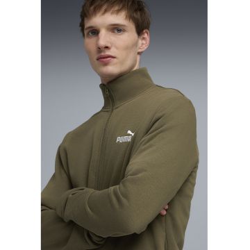 Trening din amestec de bumbac cu fermoar ESS - Kaki inchis