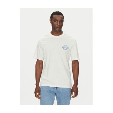 Tricou barbati  alb/abastru deschis - bumbac -