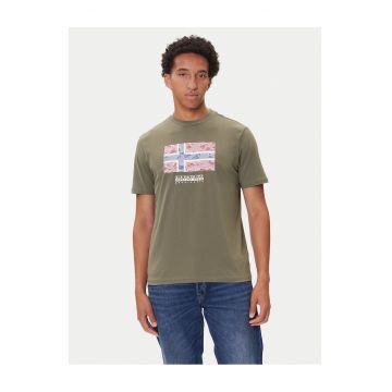 Tricou barbati  kaki - bumbac