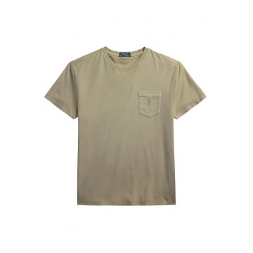 Tricou barbati  kaki - bumbac