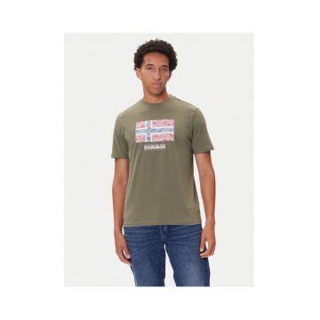 Tricou barbati  kaki - bumbac