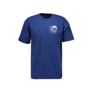 Tricou cu imprimeu grafic Need - Alb/Albastru indigo