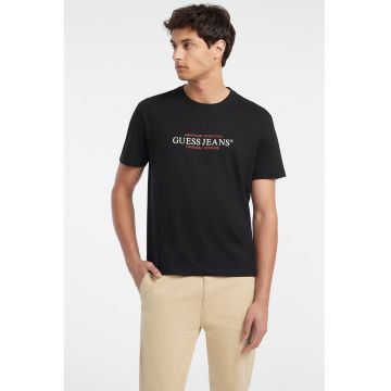 Tricou de bumbac cu imprimeu logo - Negru