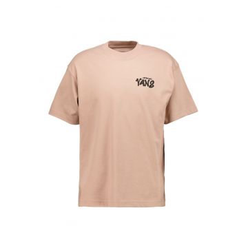 Tricou lejer din bumbac Reaper Sam - Negru/Maro deschis