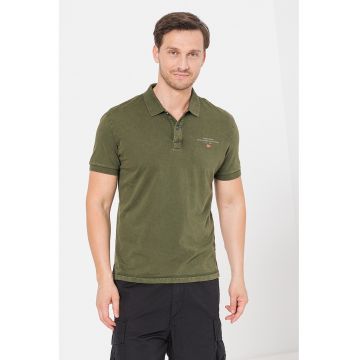 Tricou polo cu logo Elbas - Verde inchis