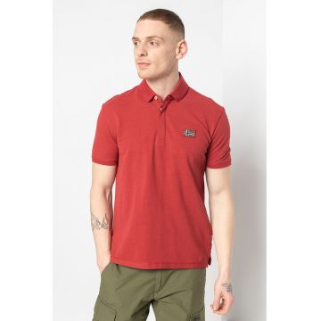 Tricou polo de pique din bumbac organic Ebea - Rosu inchis