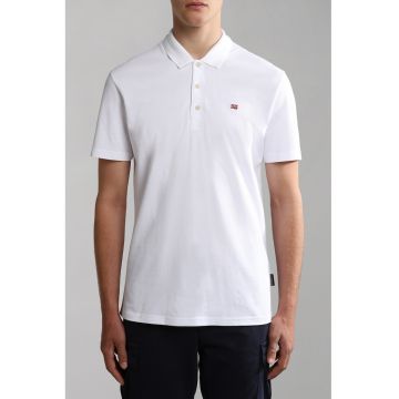 Tricou polo din bumbac cu detaliu logo - Alb