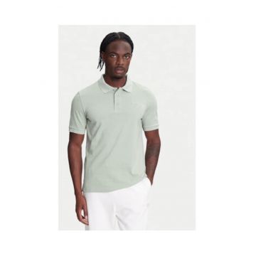 Tricou polo din bumbac cu guler fixat cu nasturi