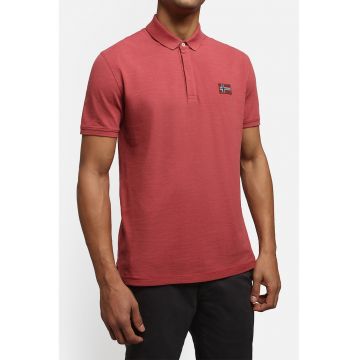Tricou polo din bumbac pique Ebea - Roz inchis
