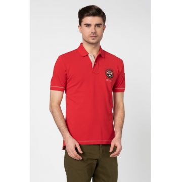 Tricou polo din material pique Elice - Rosu