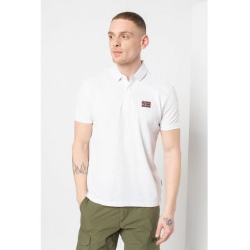 Tricou polo din pique de bumbac organic Ebea - Alb optic