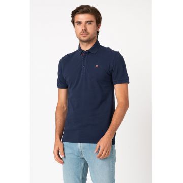 Tricou polo slim fit cu logo brodat Eolanos - Bleumarin