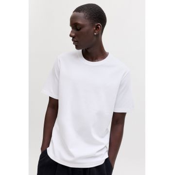 Tricou regular-fit cu decolteu la baza gatului - Alb optic