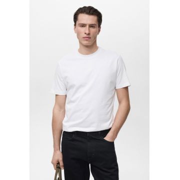 Tricou slim fit de bumbac - Alb murdar