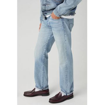 Blugi relaxed fit cu talie medie - Albastru deschis