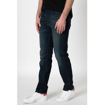 Blugi slim fit cu aspect decolorat 000495661 - Alb murdar/Bleumarin
