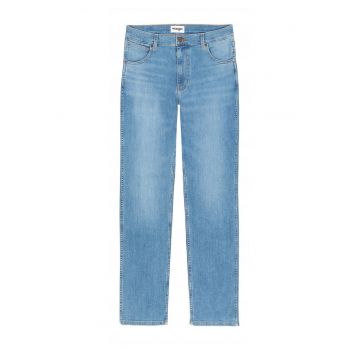 Blugi Straight Fit Talie Joasa - Albastru