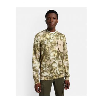 Bluzon cu model tie-dye si buzunar aplicat Amoul -